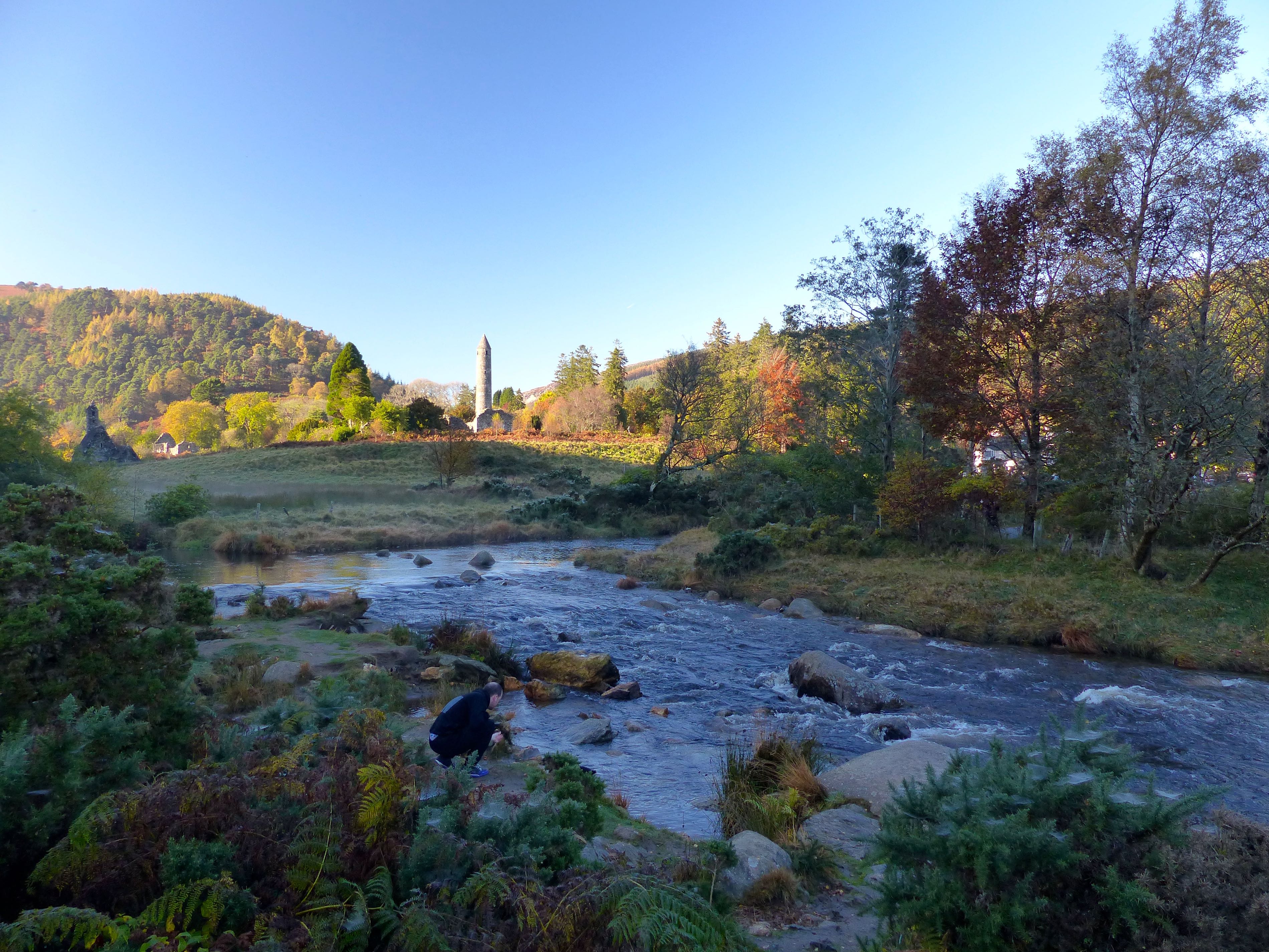 Into the Wicklow mountains for peace at Glendalough, ancient monastic settlement. November view. I hour